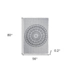 80" X 56" Black And White Mandala Cotton Hanging Tapestry