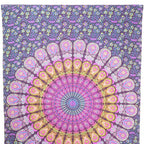 80" X 56" Purple Pink And Yellow Mandala Cotton Hanging Tapestry