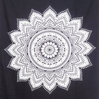 80" X 56" Black And White Mandala Cotton Hanging Tapestry
