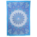 80" X 56" Royal Blue Mandala Cotton Hanging Tapestry