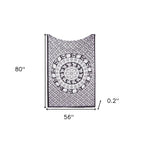 80" X 56" Black And White Mandala Cotton Hanging Tapestry