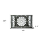 80" X 56" Black And White Cotton Hanging Tapestry