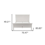 White Solid Wood Queen Bed Frame