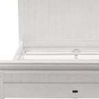 White Solid Wood Queen Bed Frame