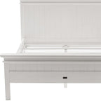 White Solid Wood Queen Bed Frame