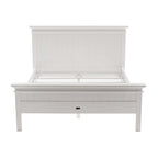White Solid Wood Queen Bed Frame