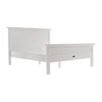White Solid Wood Queen Bed Frame