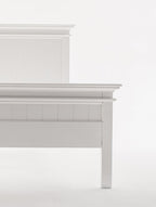 White Solid Wood Queen Bed Frame