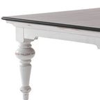 39" Brown and White Wood Square Distressed Coffee Table
