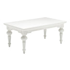 47" White Solid Wood Coffee Table