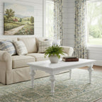 47" White Solid Wood Coffee Table
