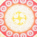 92" X 84" Mustard Red And White Mandala Cotton Hanging Tapestry