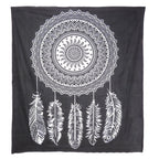 92" X 84" Black And White Abstract Cotton Hanging Tapestry