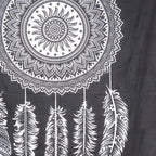 92" X 84" Black And White Abstract Cotton Hanging Tapestry