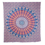 92" X 84" Orange Purple And Blue Mandala Cotton Hanging Tapestry
