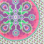 88" X 84" Green Pink And White Floral Cotton Hanging Tapestry