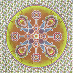 88" X 84" Green White And Yellow Floral Cotton Hanging Tapestry