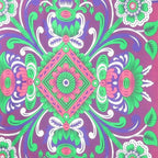 88" X 84" Pink Green And White Floral Cotton Hanging Tapestry