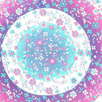 88" X 84" Pink Blue And White Floral Cotton Hanging Tapestry
