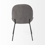 Set of Two Gray and Black Fabric Dining Side Chairs