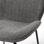Set of Two Gray and Black Fabric Dining Side Chairs