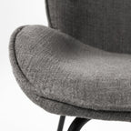 Set of Two Gray and Black Fabric Dining Side Chairs