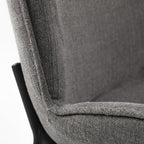 Set of Two Gray and Black Fabric Dining Side Chairs