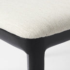 Set Of Two Cream And Brown Upholstered Fabric Cross Back Side Chairs