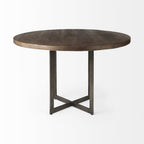 48" Brown And Gray Sled Base Dining Table