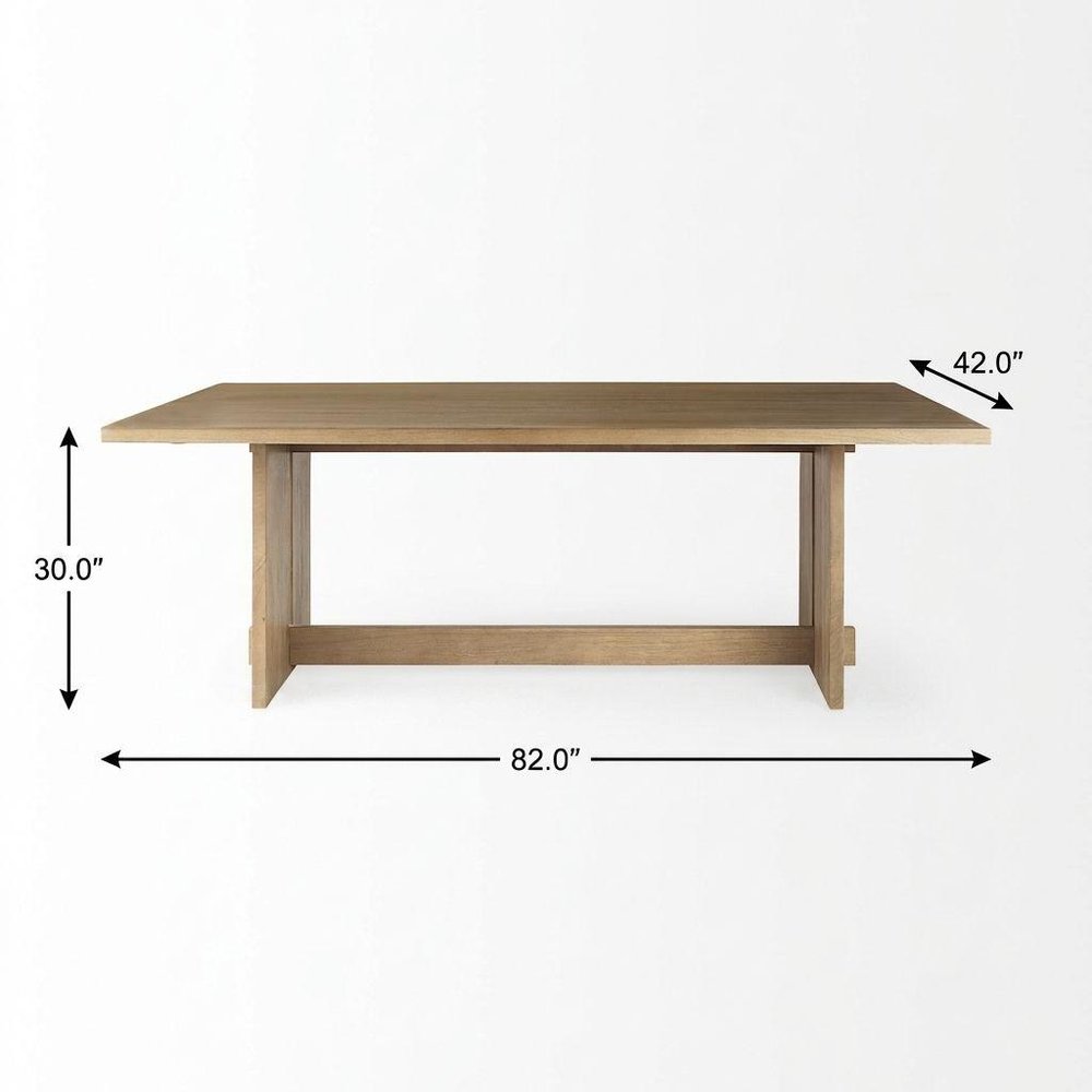 84" Taupe Dining Table