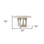 54" Black Rounded Solid Wood Pedestal Base Dining Table
