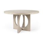 54" Black Rounded Solid Wood Pedestal Base Dining Table