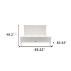 White Solid Wood Queen Bed Frame