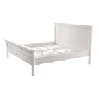 White Solid Wood Queen Bed Frame
