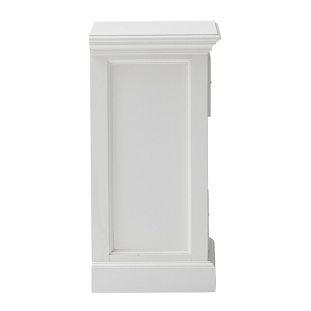 24" White Solid Wood Two Drawer Nightstand