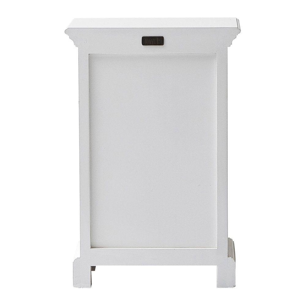 24" White Solid Wood Two Drawer Nightstand