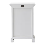 24" White Solid Wood Two Drawer Nightstand