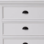 Classic White Large Three Drawer Nightstand