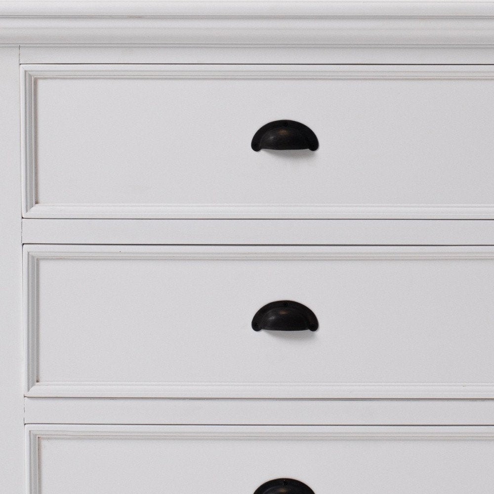 Classic White Large Three Drawer Nightstand