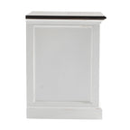 24" White and Brown Three Drawer Wood Nightstand