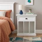 31" White Solid and Manufactured Wood Nightstand