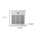 31" White Solid and Manufactured Wood Nightstand