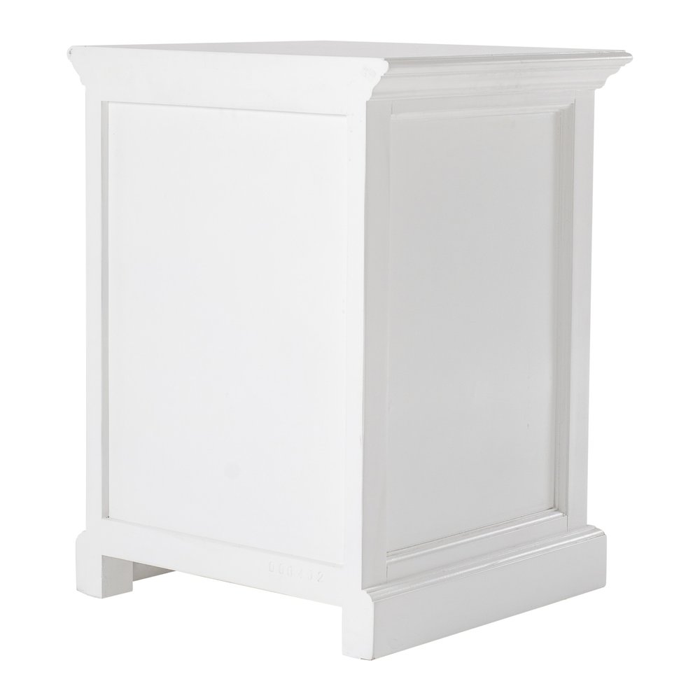 24" White Solid Wood Distressed One Drawer Nightstand