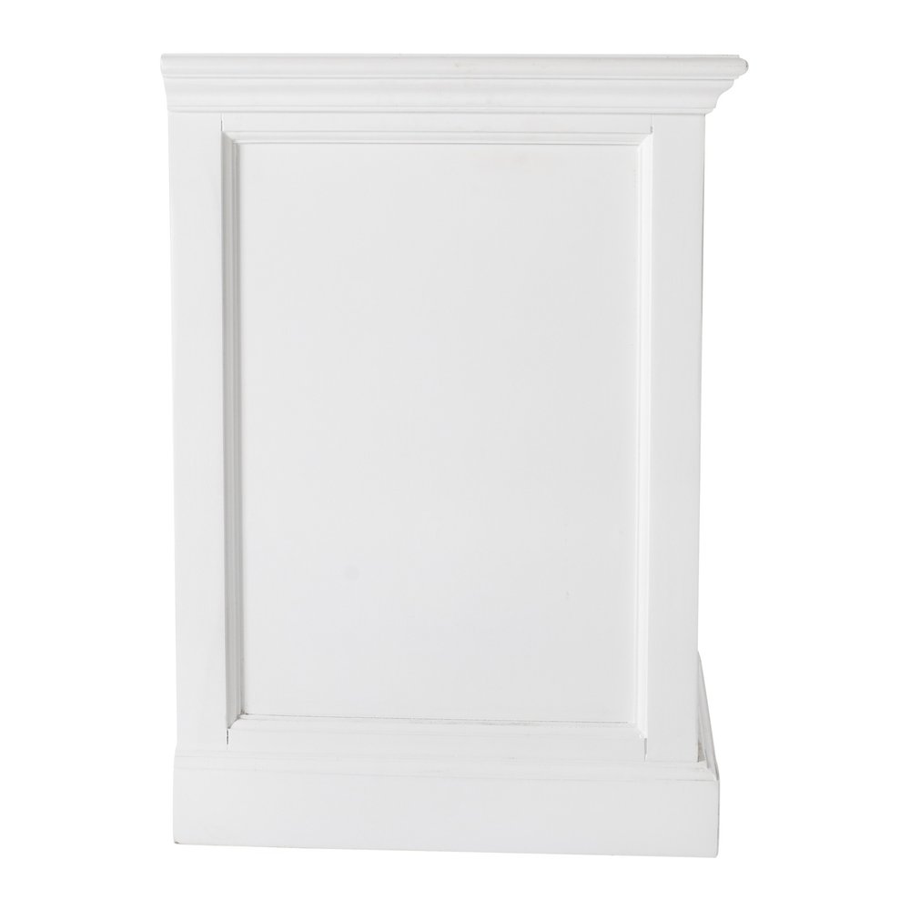 24" White Solid Wood Distressed One Drawer Nightstand
