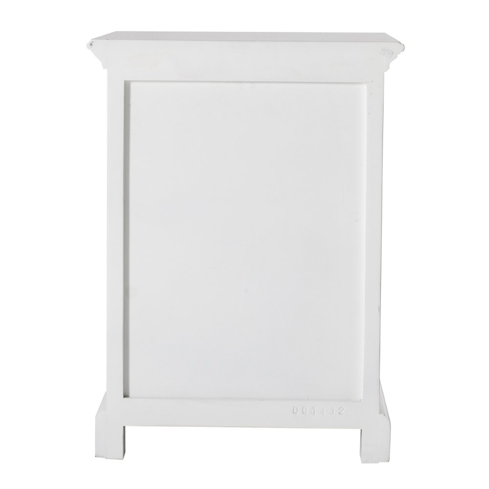 24" White Solid Wood Distressed One Drawer Nightstand
