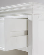 24" White Solid Wood Distressed One Drawer Nightstand