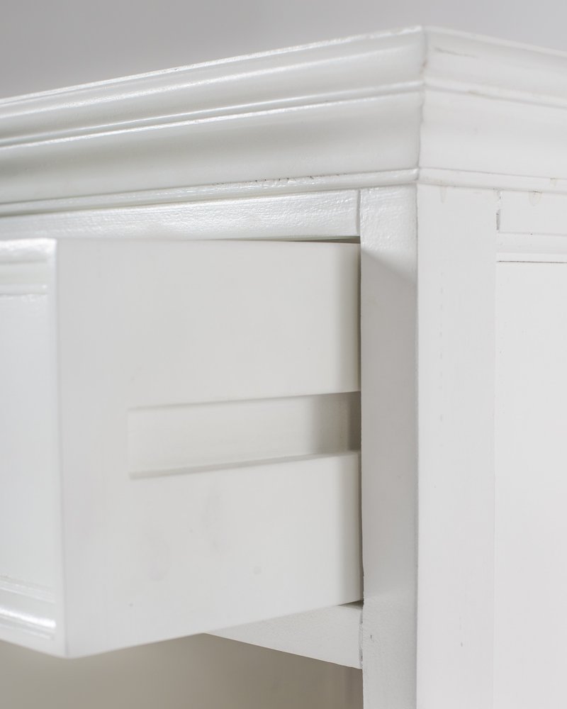 24" White Solid Wood Distressed One Drawer Nightstand