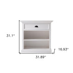 Classic White Large Nightstand With Shelves
