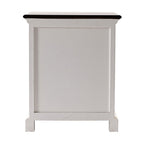 Distressed White and Deep Brown Nightstand With Shelves