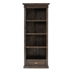 75" Brown and Black  Wood Four Tier Bookcase